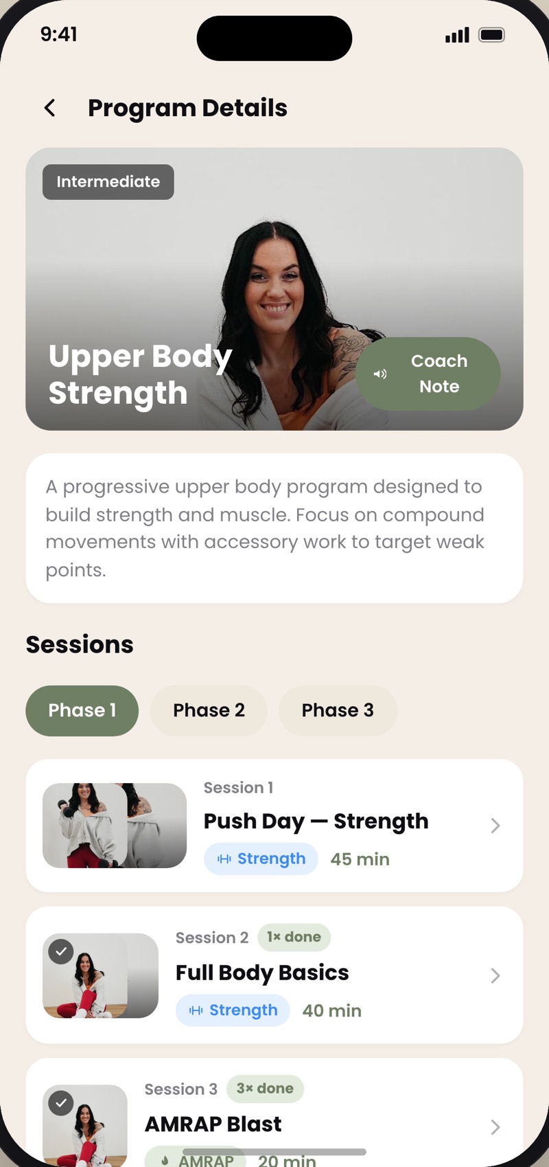 Empower app — your training program